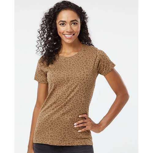 LAT 3516 Women's Fine Jersey Animal Print Tee - Image 3