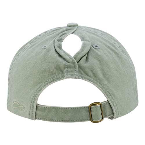 Women's Pigment Dyed Fashion Undervisor Cap - Sage/Polka Dots - Image 4