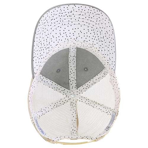 Women's Washed Mesh Back Cap - Light Grey/Polka Dots - Image 3