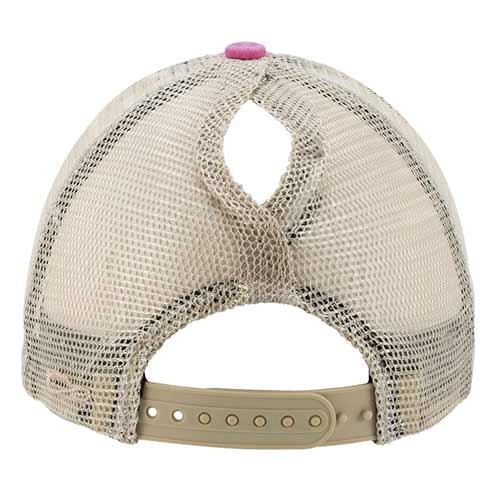 Women's Washed Mesh Back Cap - Rose/Polka Dots - Image 4