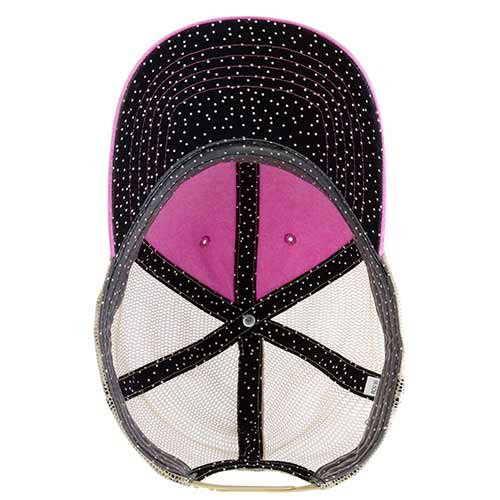 Women's Washed Mesh Back Cap - Rose/Polka Dots - Image 3